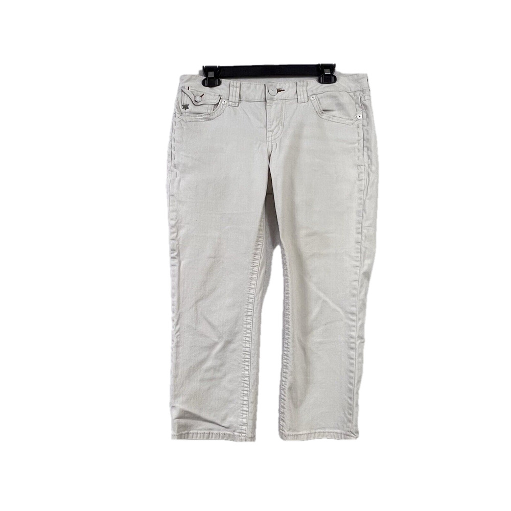 Mek DNM Jeans Womens 29 Jaisalmer Capri White Wash Straight Leg Low Rise